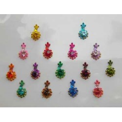 Designer Stick on Bindi Dots Multi Color Diamante Crystal Stickers