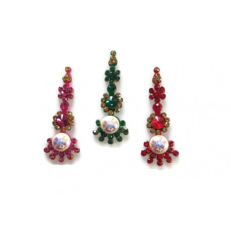 Peacock shaped intricately crafted Crystal Bindis Multi color