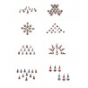 Indian Bollywood Bindi Pack Of 8 Multicolor Self Adhesive Wedding Bridal Bindis