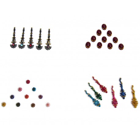 4 Different Full Packets Bollywood Fashion BINDIS / Temporary Bindi