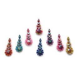 Multi Color Crystal Bindi Forehead Sticker Jewelry