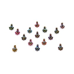 Designer Stick on Bindi Dots Multi Color Diamante Crystal Stickers